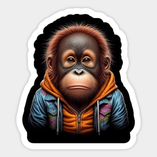 sad orangutan Sticker